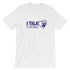 I Talk To Animals - White With Purple Print - Short-Sleeve Unisex T-Shirt